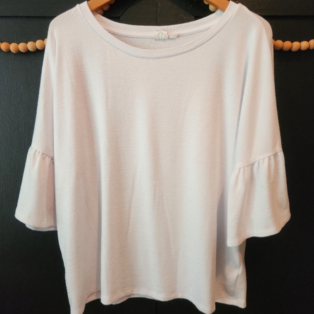 Women's GAP White Ruffled Bell Sleeve Top